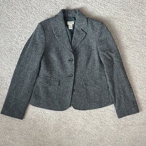 Vintage- L.L. Bean Women's Charcoal Tweed Blazer- xs